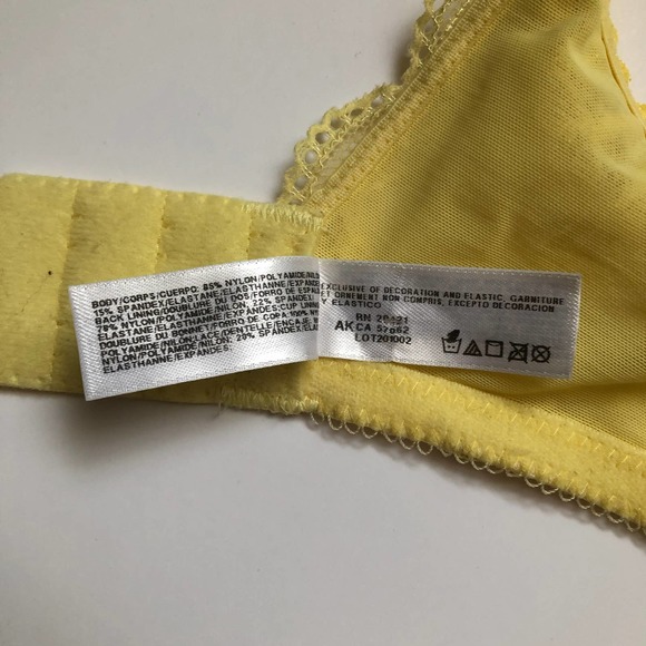 Wacoal Classic Yellow Sheer Lace Unlined Full Coverage Bra 855115 32DD/32E - Picture 8 of 12